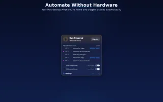 Pulse Home menu bar