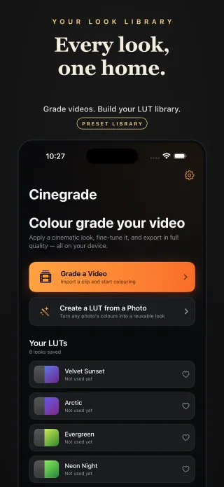 Cinegrade LUT library