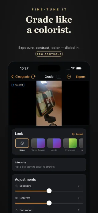 Cinegrade before and after