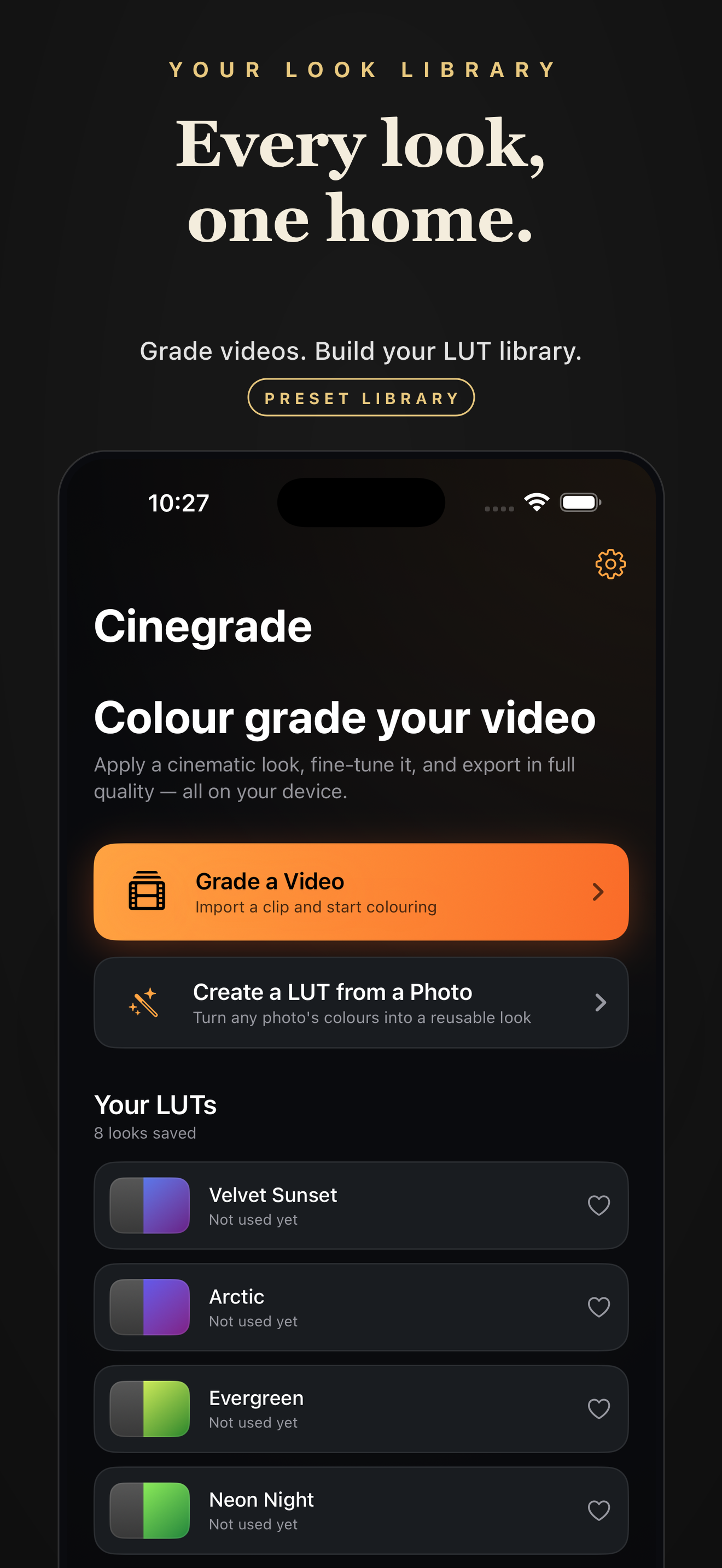 Cinegrade LUT library